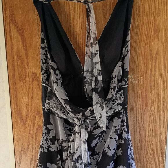 Vintage Y2K Teeze Me Halter Dress Open Back Mesh Overlay Goth Fairy Club Sz M - Picture 10 of 10